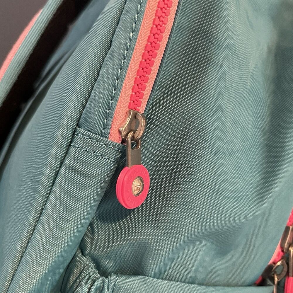 Kipling Seoul Laptop XL Backpack Striking Blue Pink Trim Plush Charm 17” NWT - Picture 5 of 12
